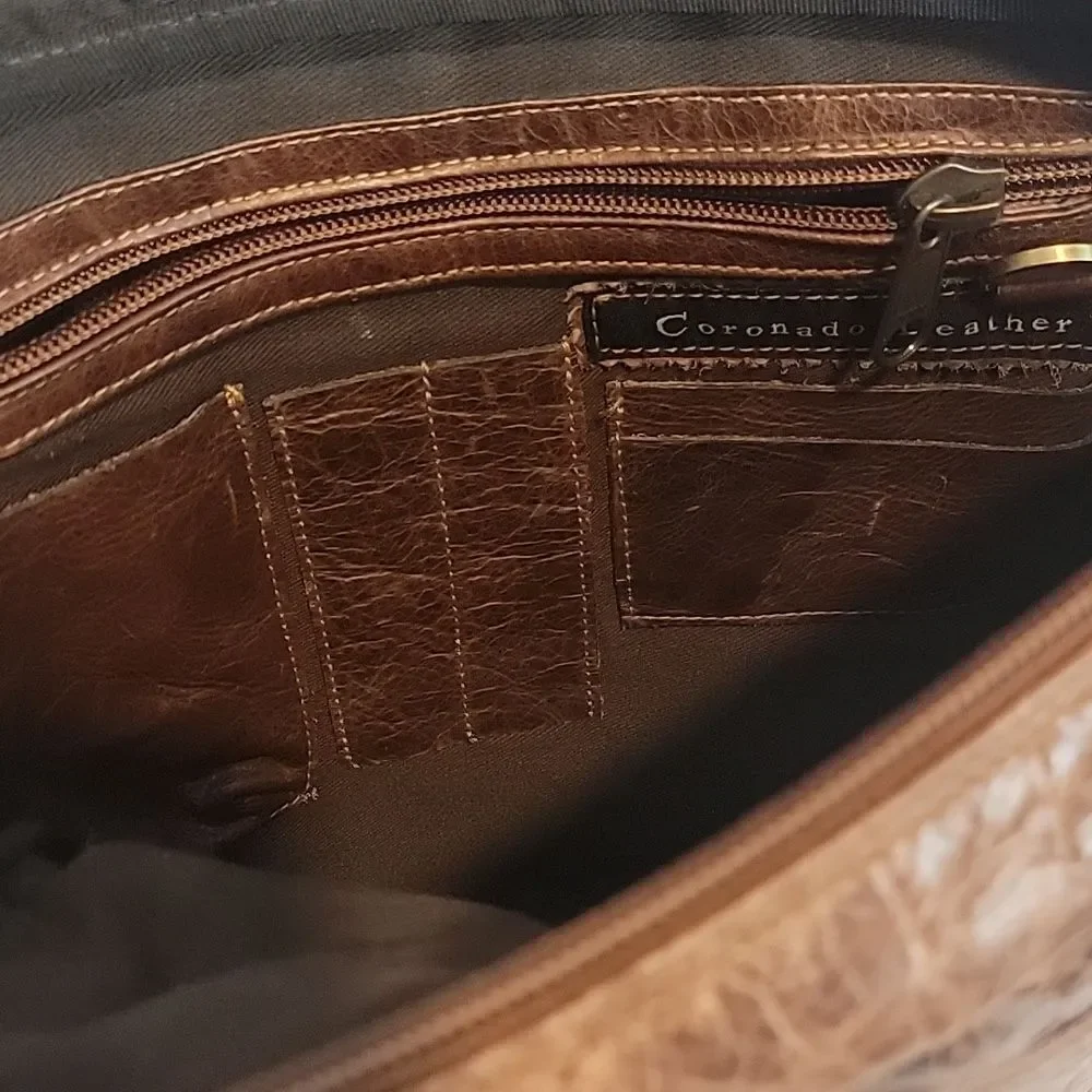 Coronado Leather field crossbody travel bag Buffalo brown leather- vintage 90s